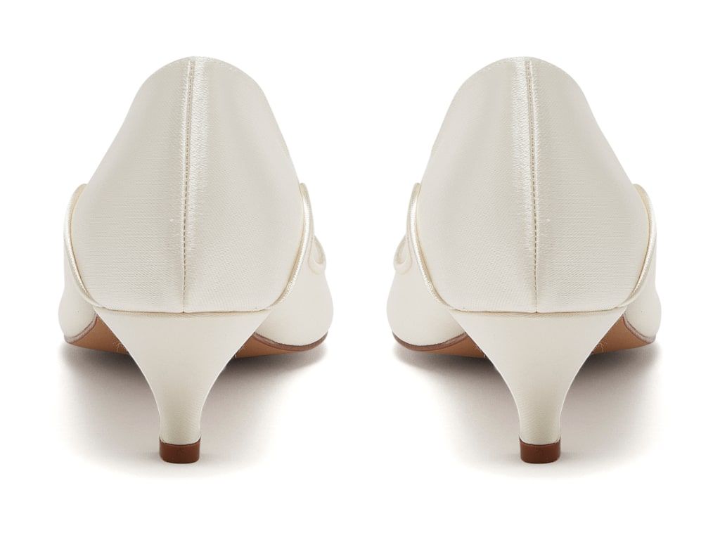 Satin wedding shoes low heel on sale