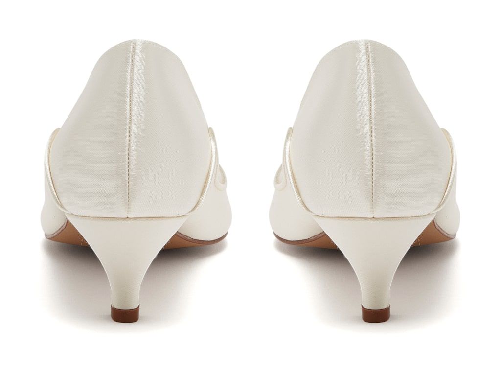Hollie Size 10 Ivory Satin Low Heel Wedding Shoes