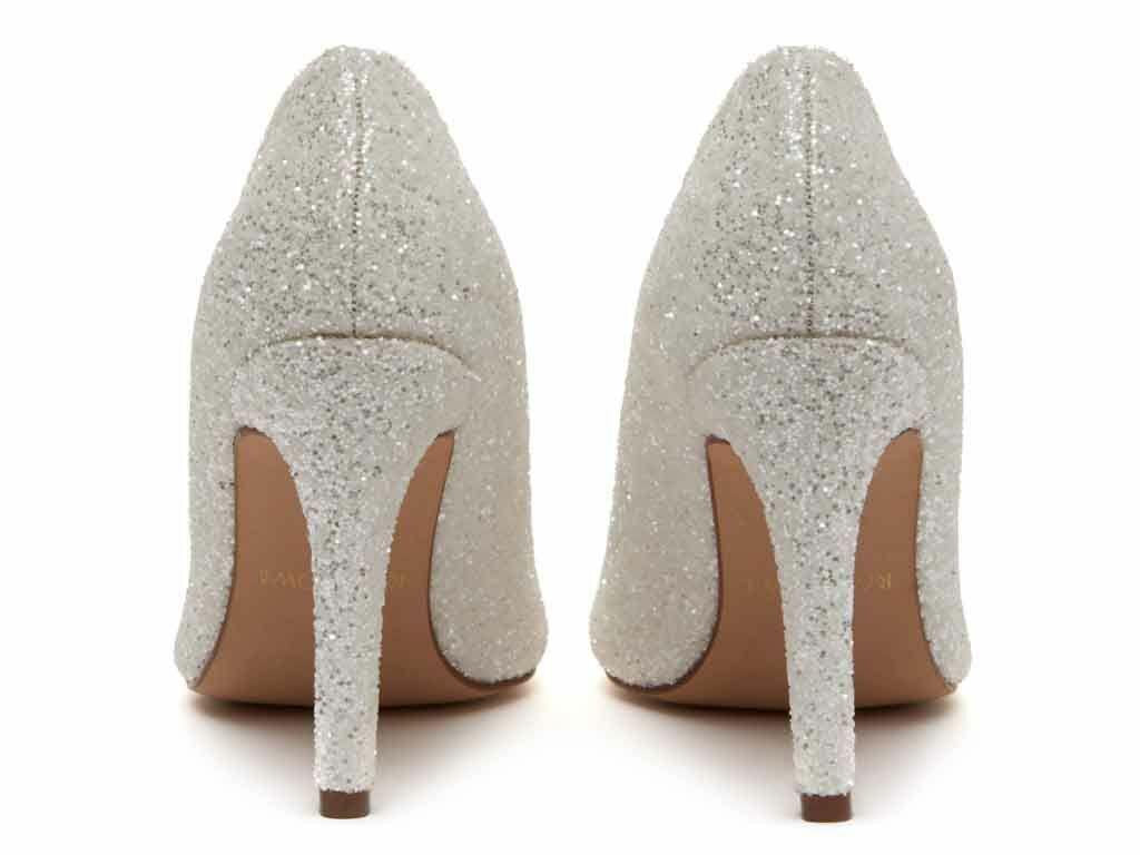 Coco - Ivory Snow Glitter Wedding Court Shoes