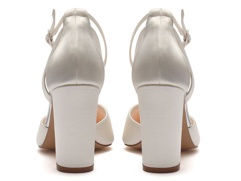Eve Ivory Block Heel Strappy Wedding Shoes Georgies Bridal Shoes