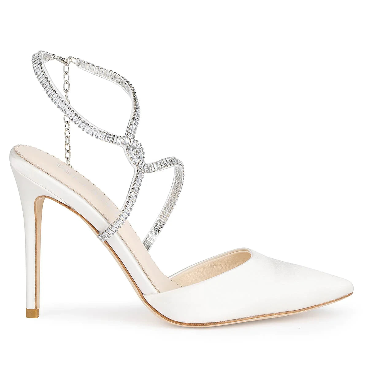 Sidney Ivory Crystal Strappy High Heels