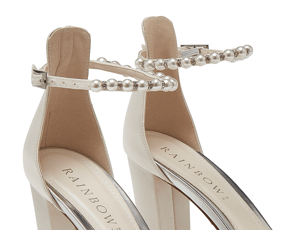 Lena Ankle Strap - Pearl Embellished