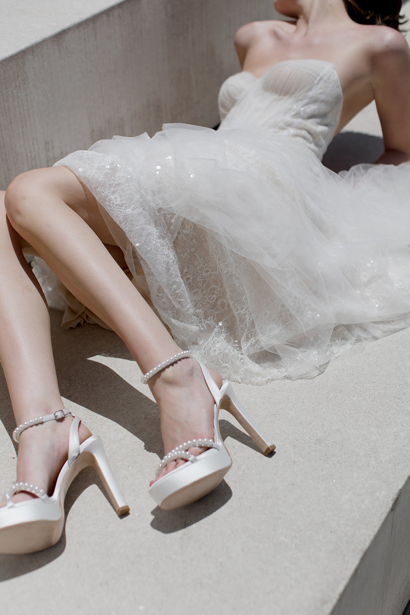 Wedding Dress White Wedding Shoes Platform Comfortable Wedding