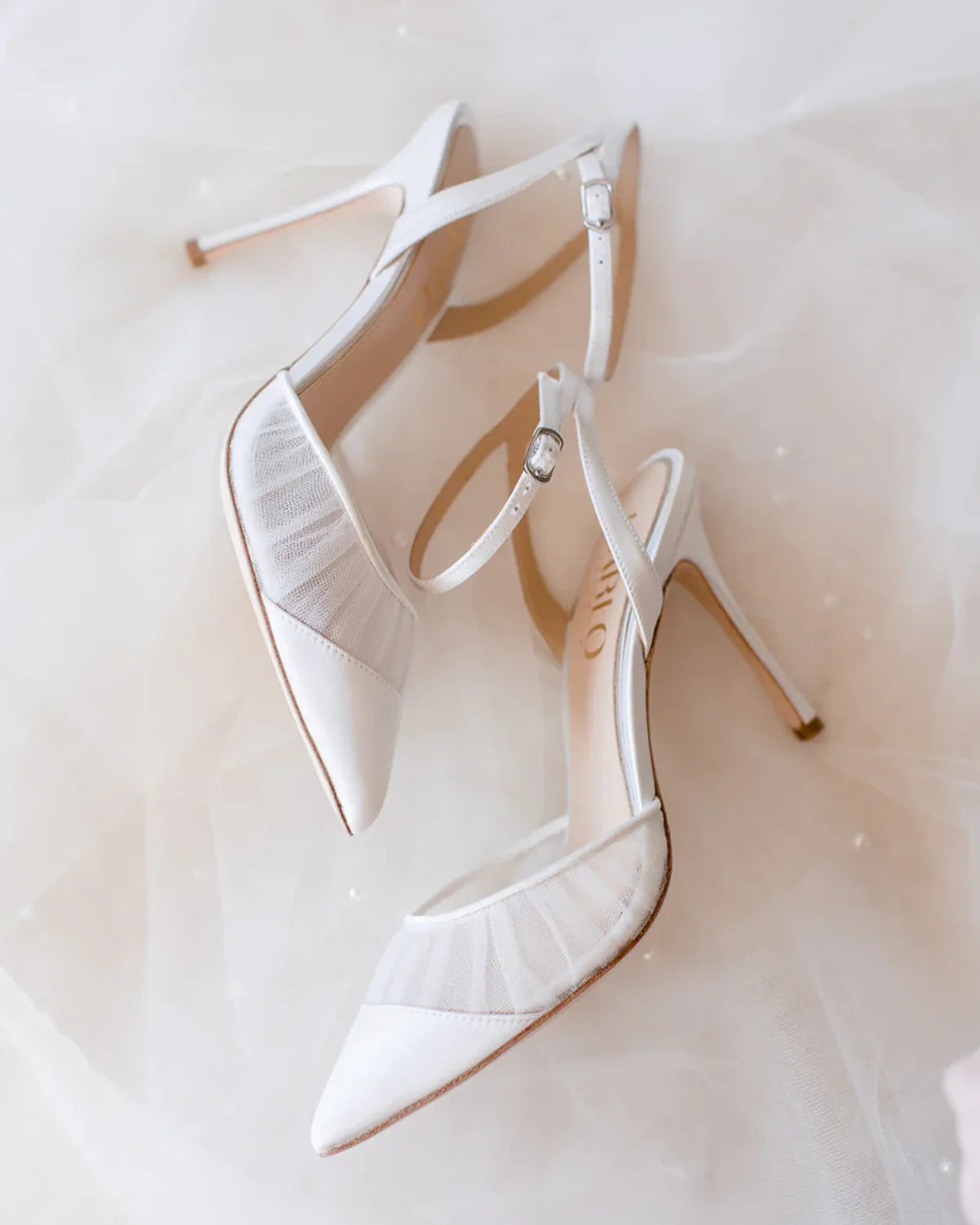 Chantelle Tulle - Soft White Tulle Bridal Point Heels