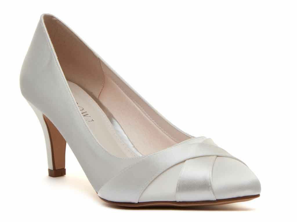 Lexi - Ivory Satin Wedding Court Shoes