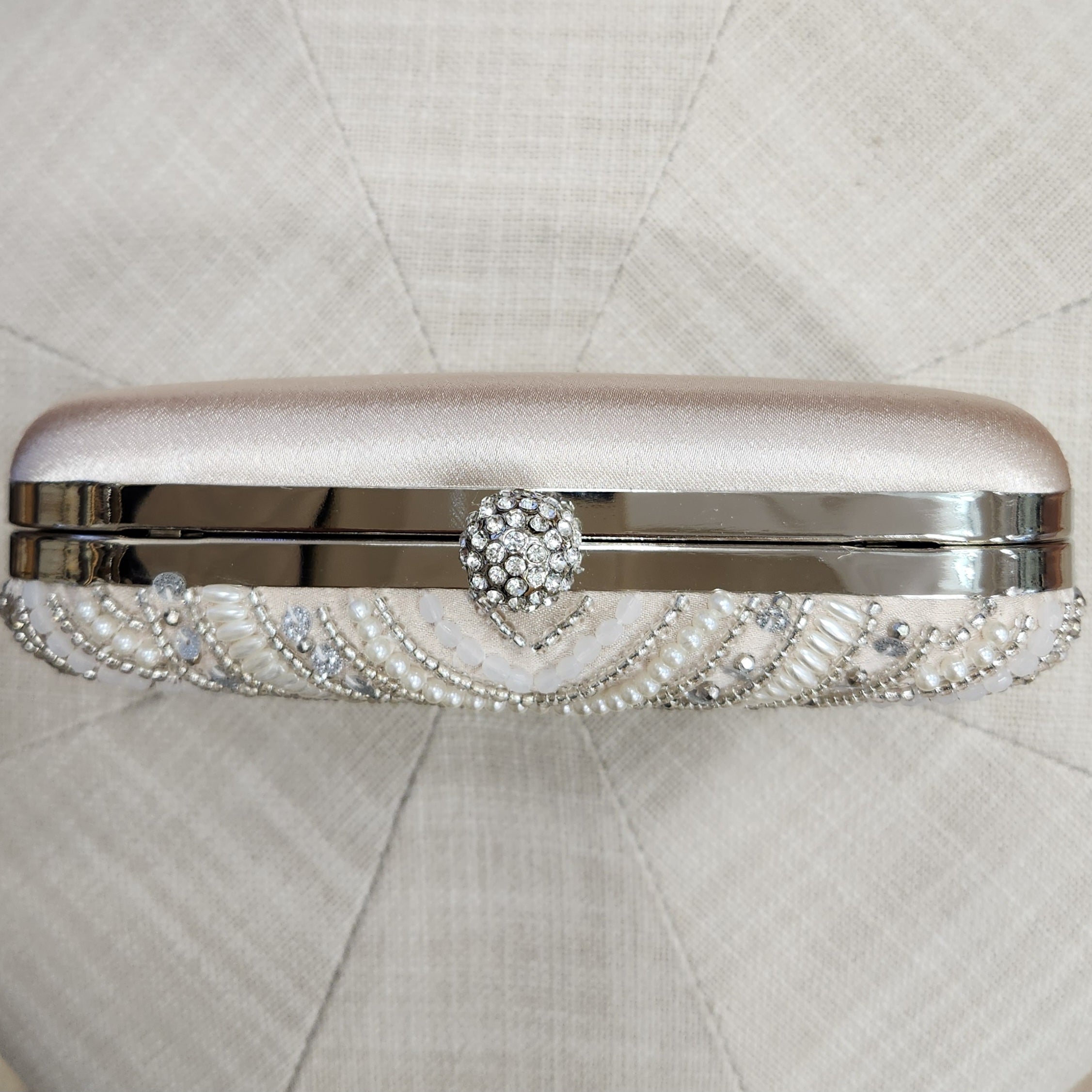 Anais - Champagne Beaded Clutch