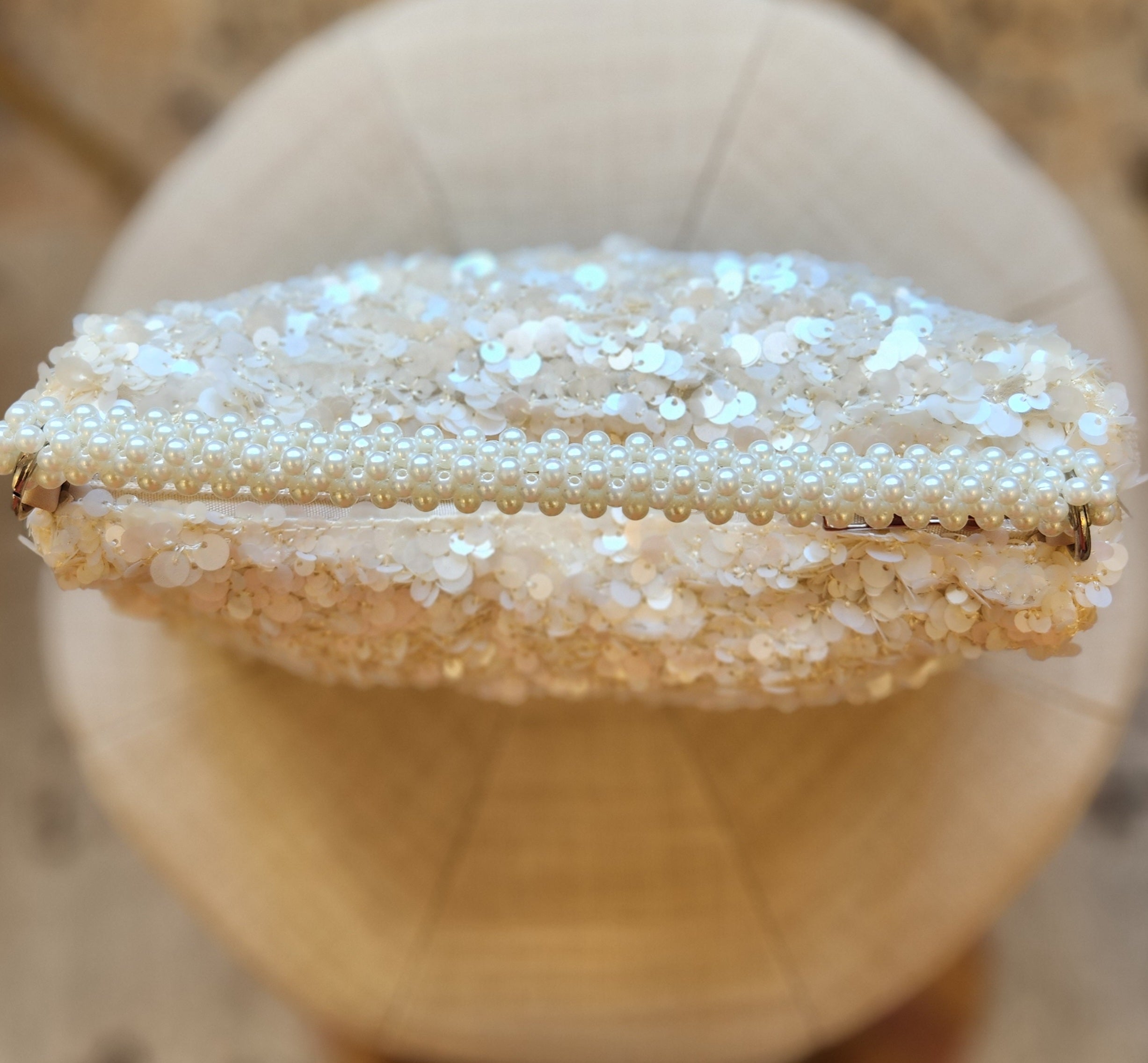 Madeleine - Ivory Sequin Soft Bridal Bag
