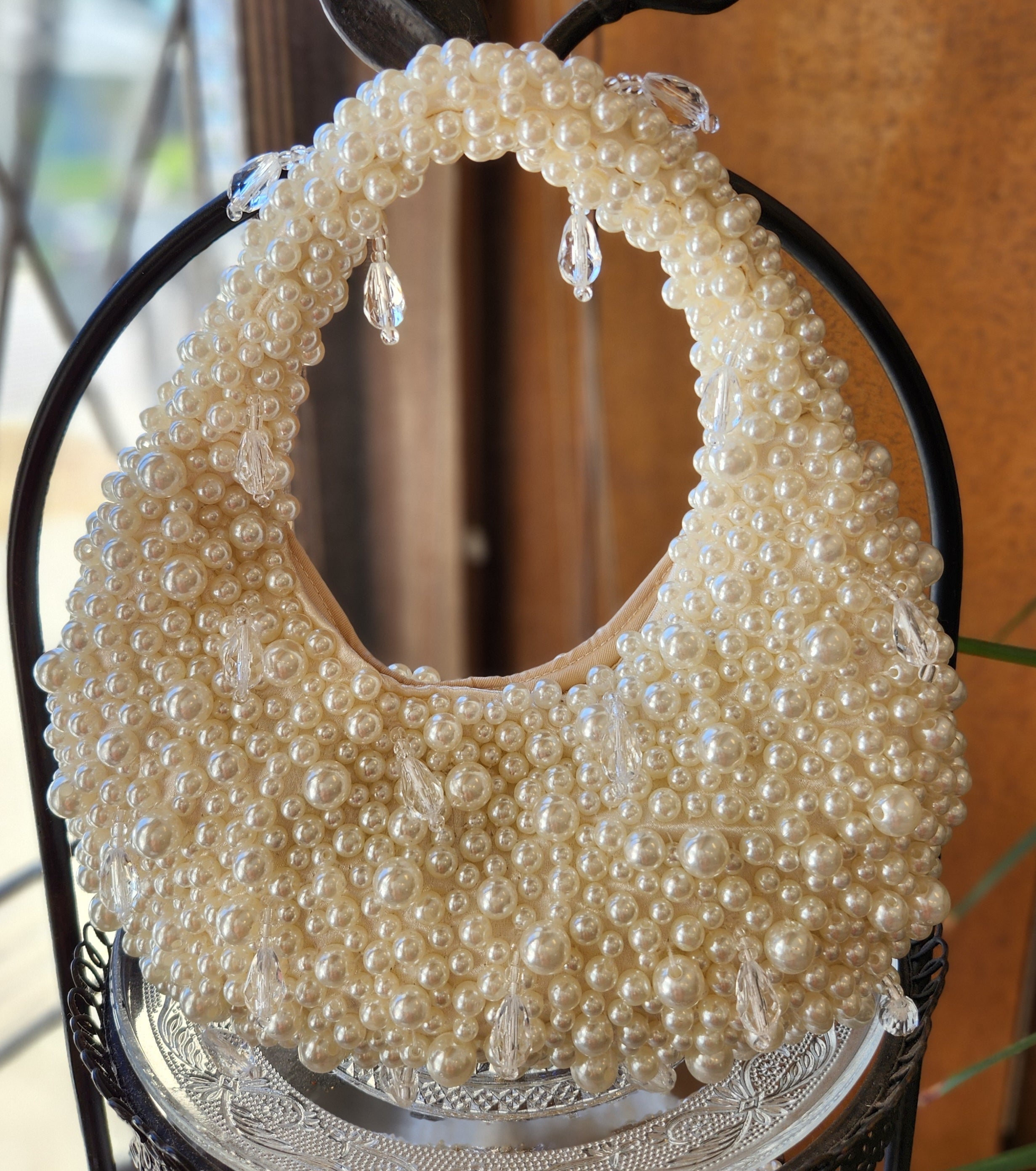 Juliette - Ivory Pearl and Crystal Bag.