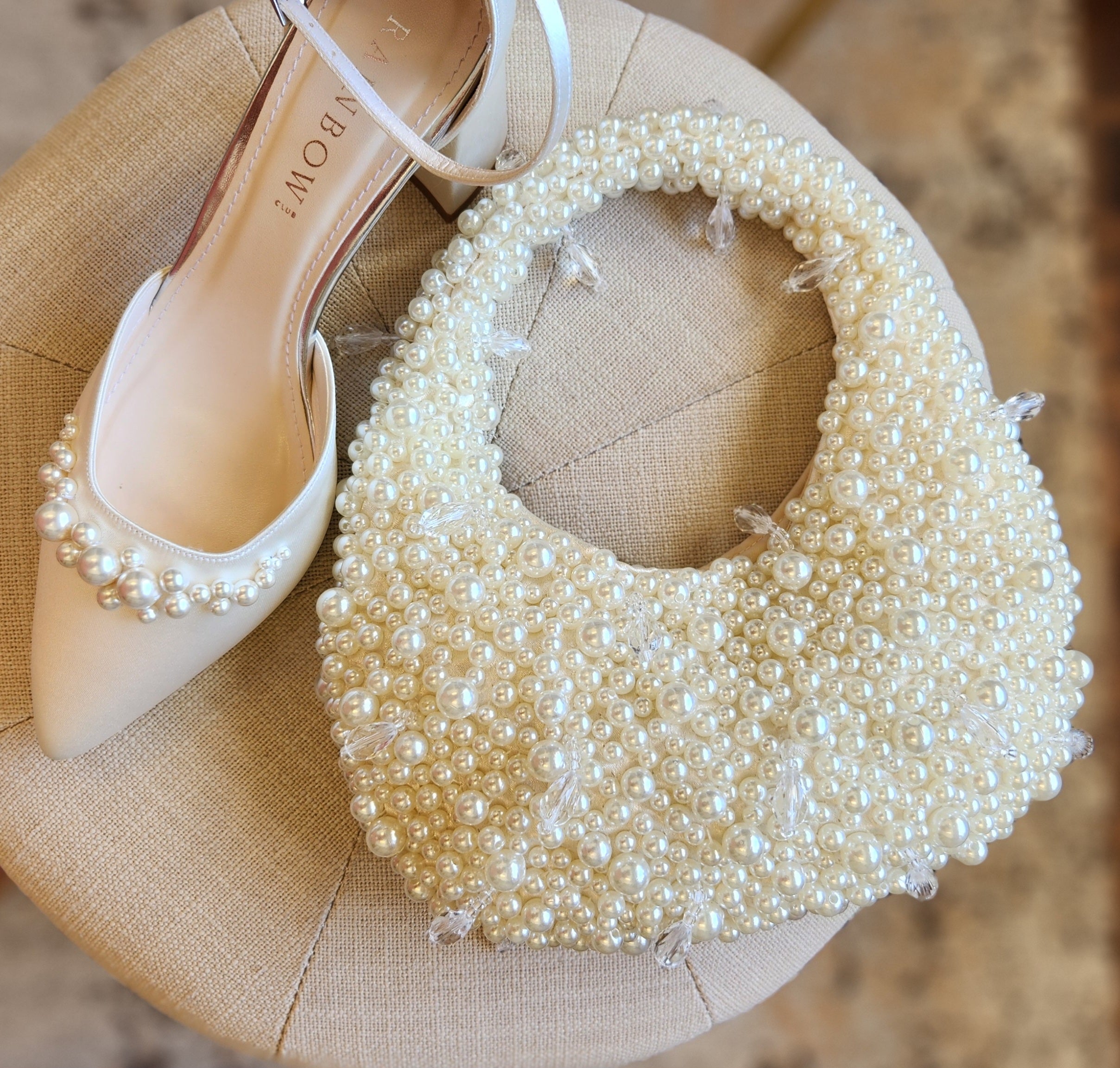 Juliette - Ivory Pearl and Crystal Bag.
