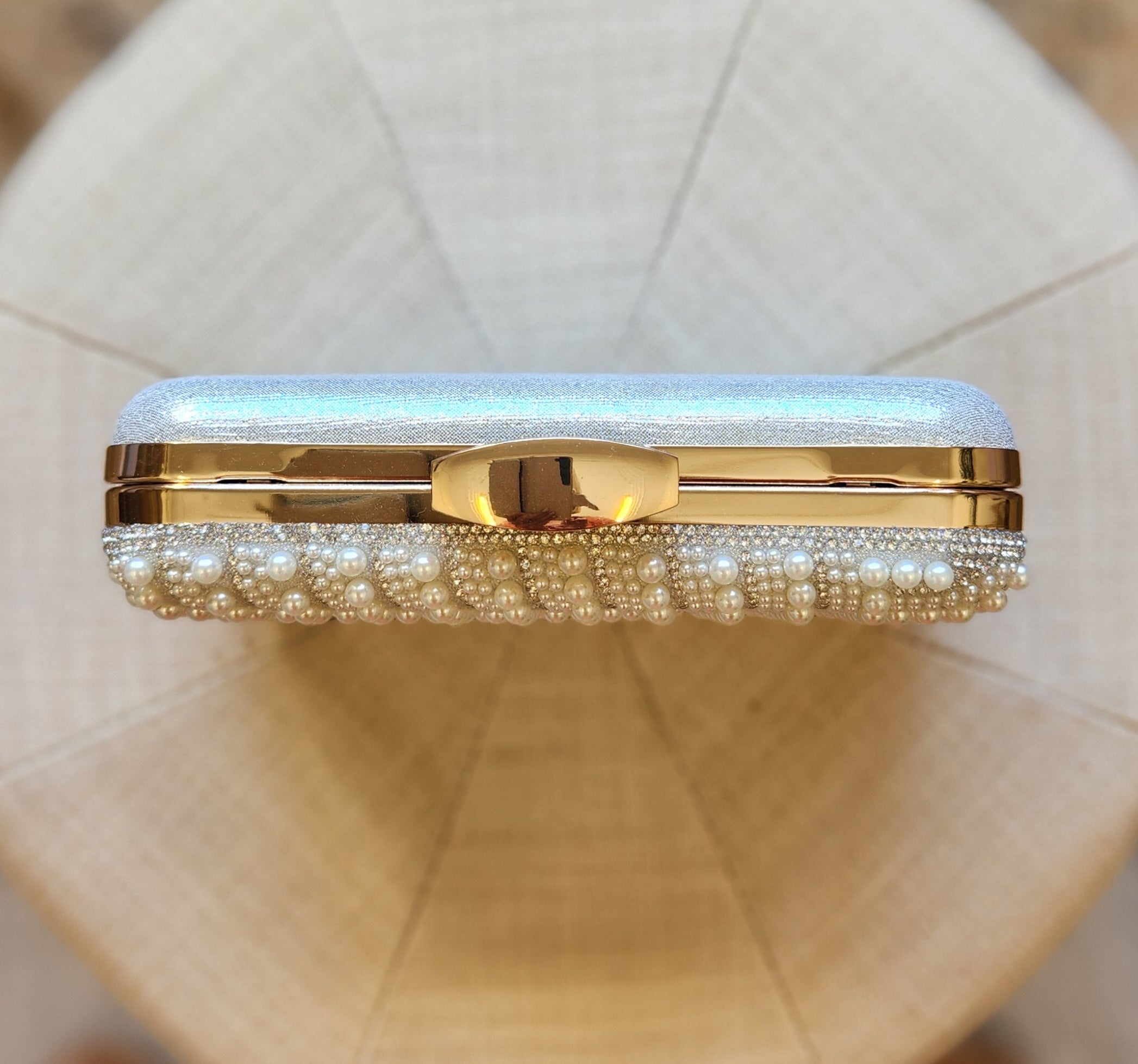 Josephine - Ivory Pearl & Crystal Clutch Bag