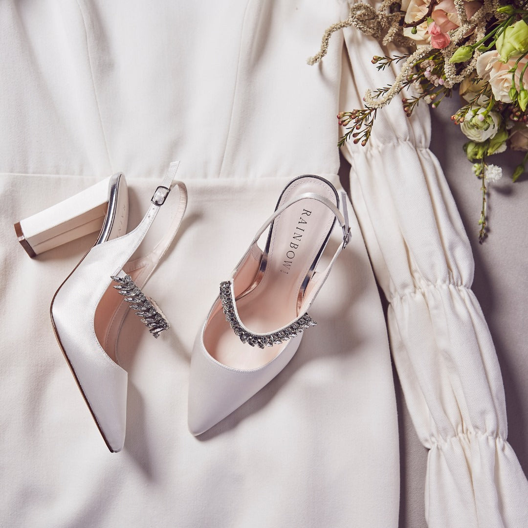 Freya - Sparkly Slingback Wedding Shoes