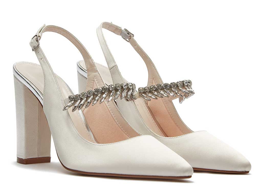 Freya - Sparkly Slingback Wedding Shoes