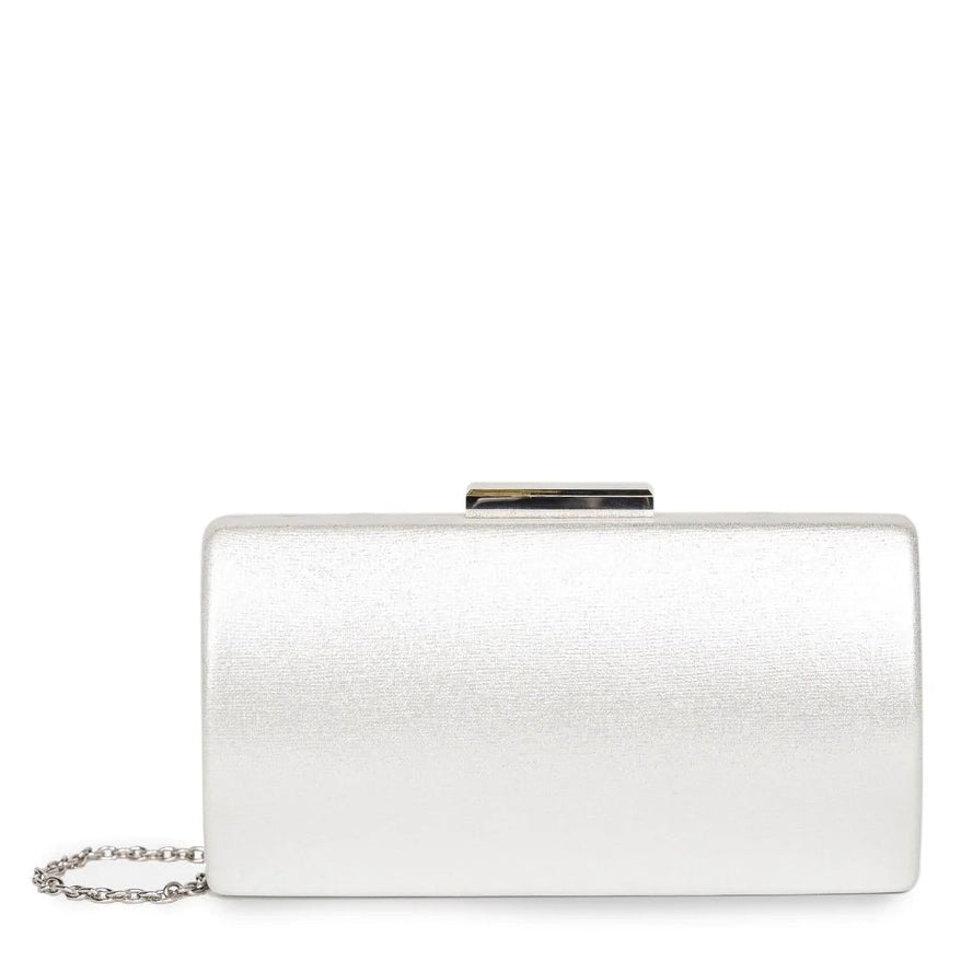 Dionne - Silver Shimmer Box Clutch Bag