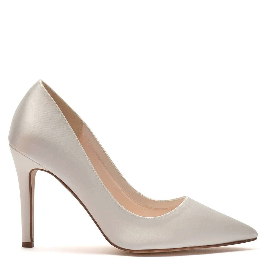 Coco - Ivory Satin Wedding Court Shoes