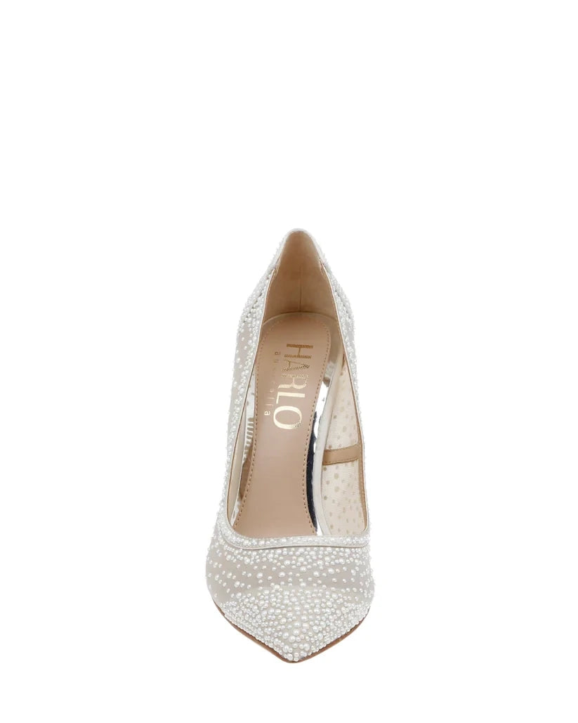 Demi - Pointed Toe Pump With Pearls - Ivory