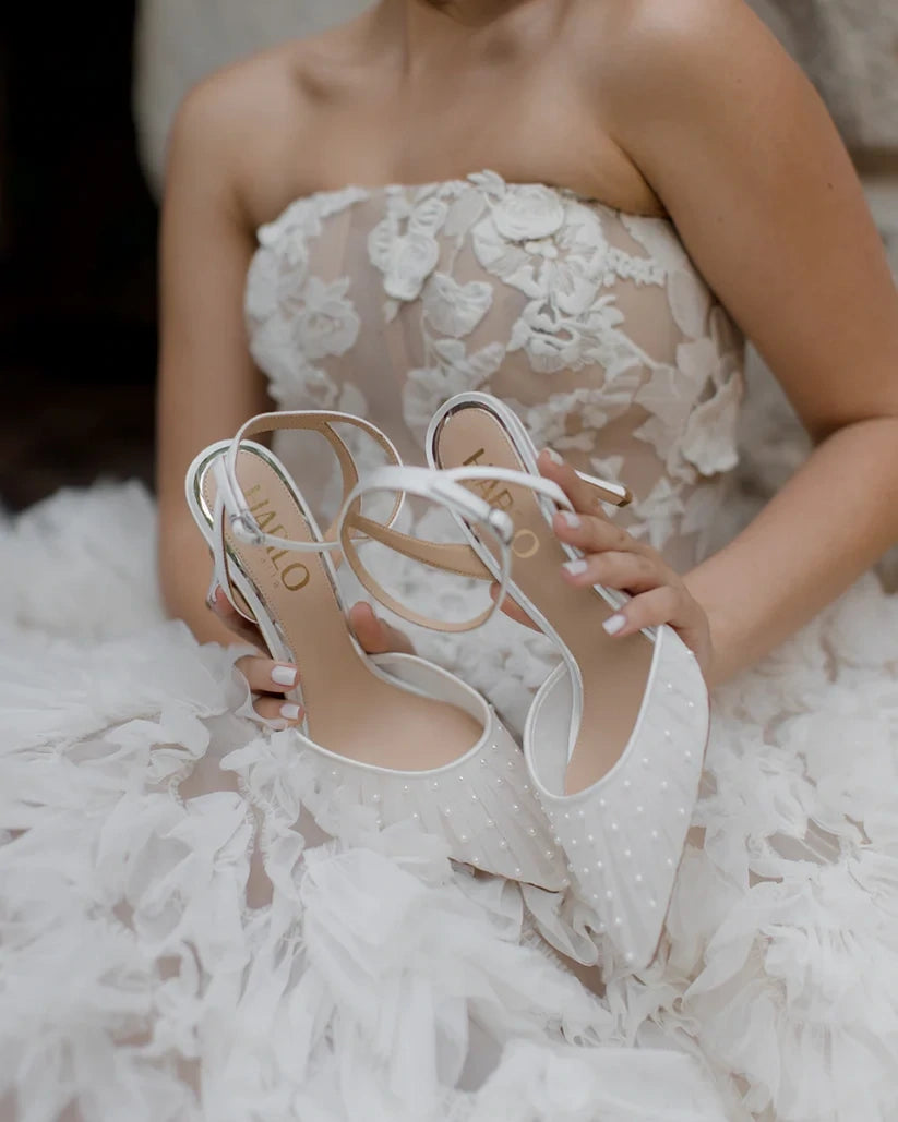 Chantelle Pearl - Soft White Tulle Bridal Point