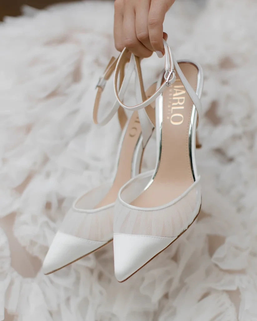 Chantelle Tulle Soft White Tulle Bridal Point Heels