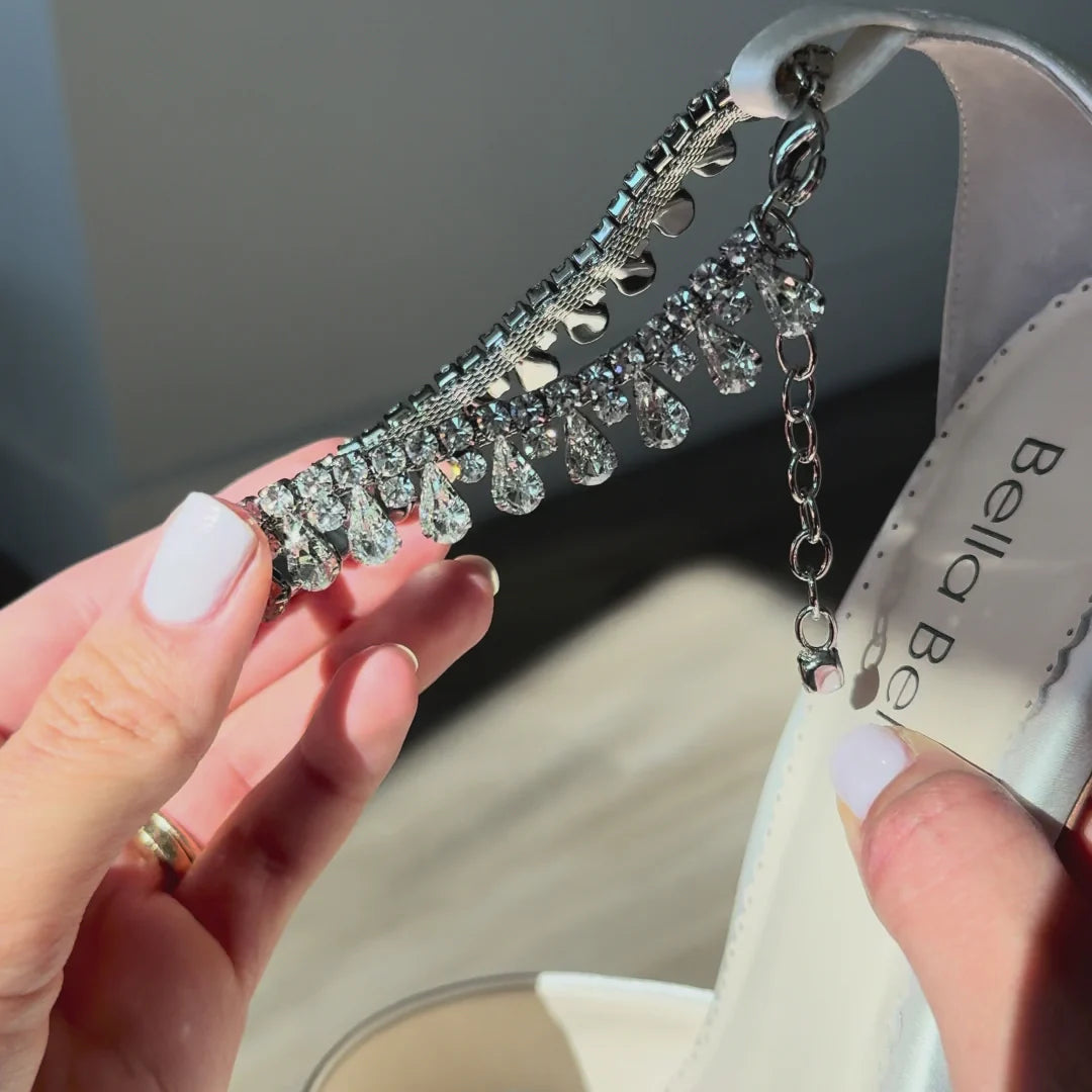 Marion - Crystal Anklet Block Heels