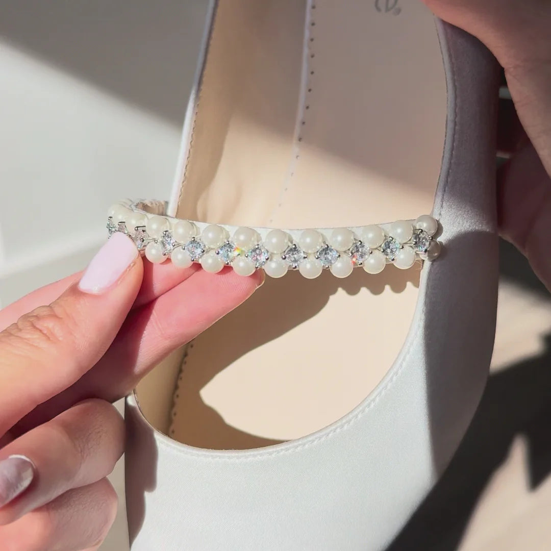 Lucy - Pearl & Crystal Bridal Flats