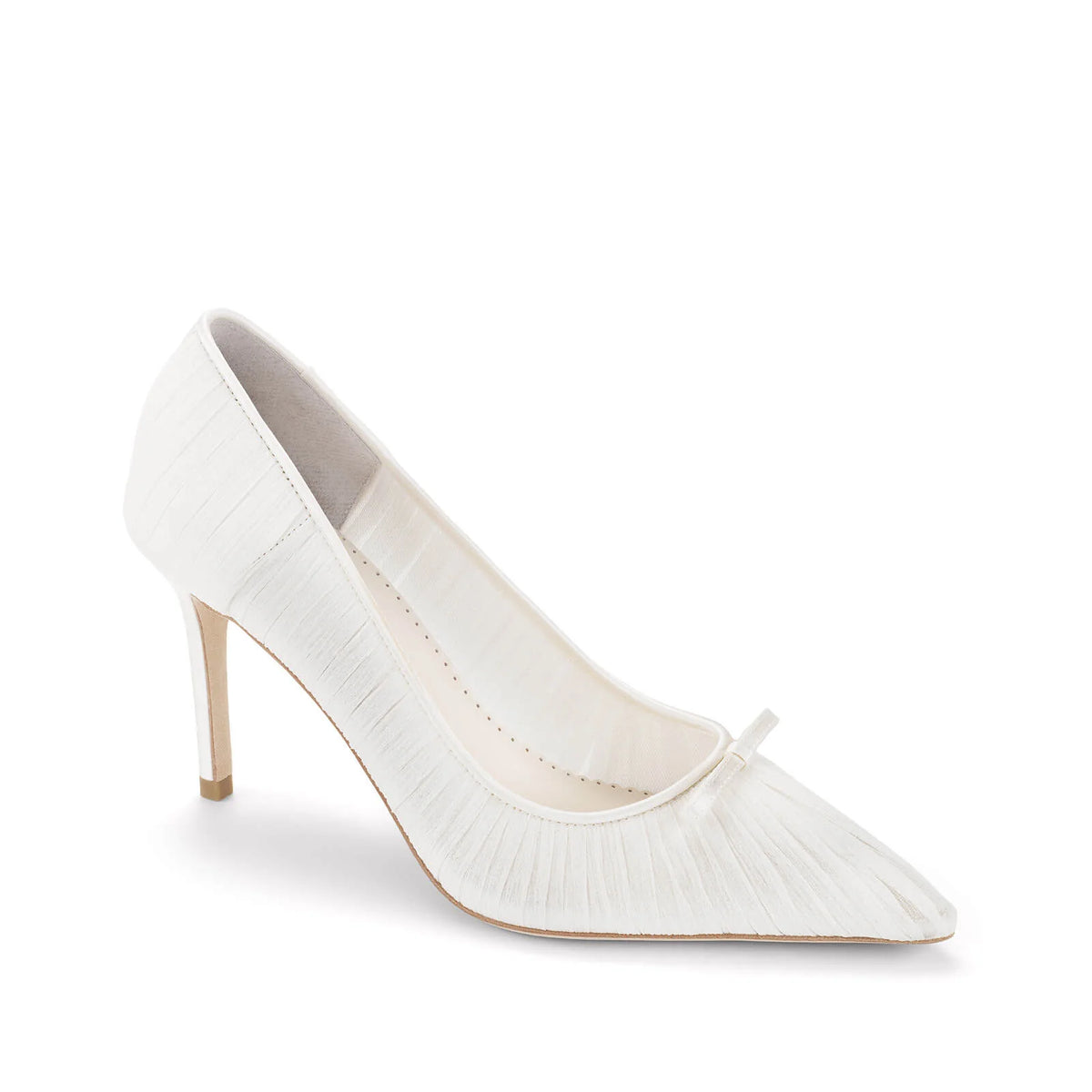 Amelie - Pleated Silk Crepe Ivory Wedding Shoes