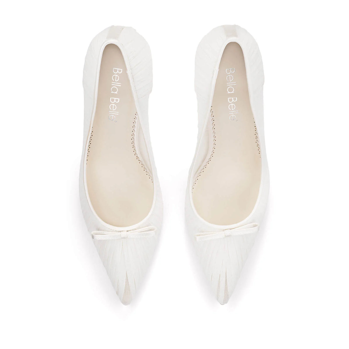 Amelie - Pleated Silk Crepe Ivory Wedding Shoes