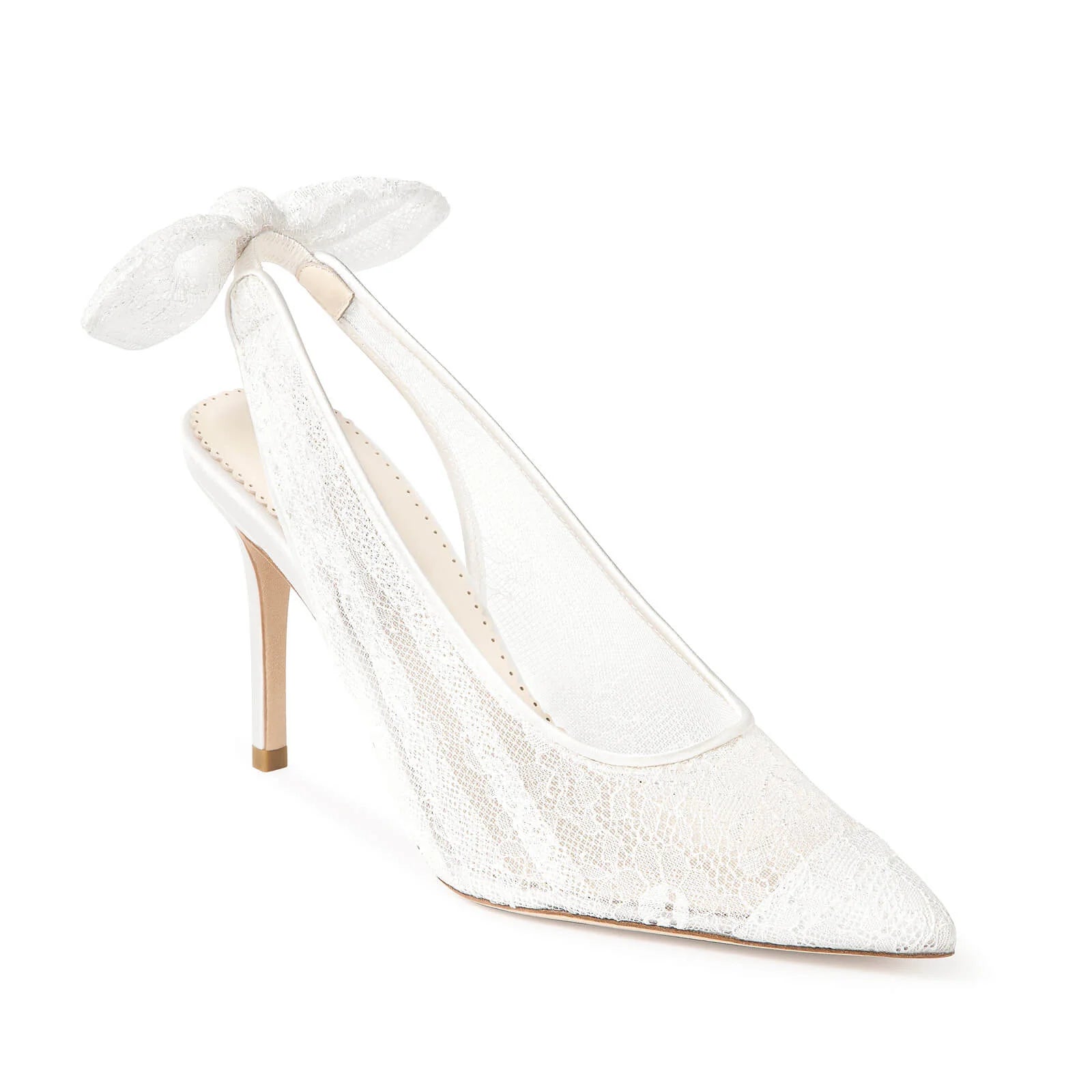 Monroe - Lace Slingback Bridal Stilettos