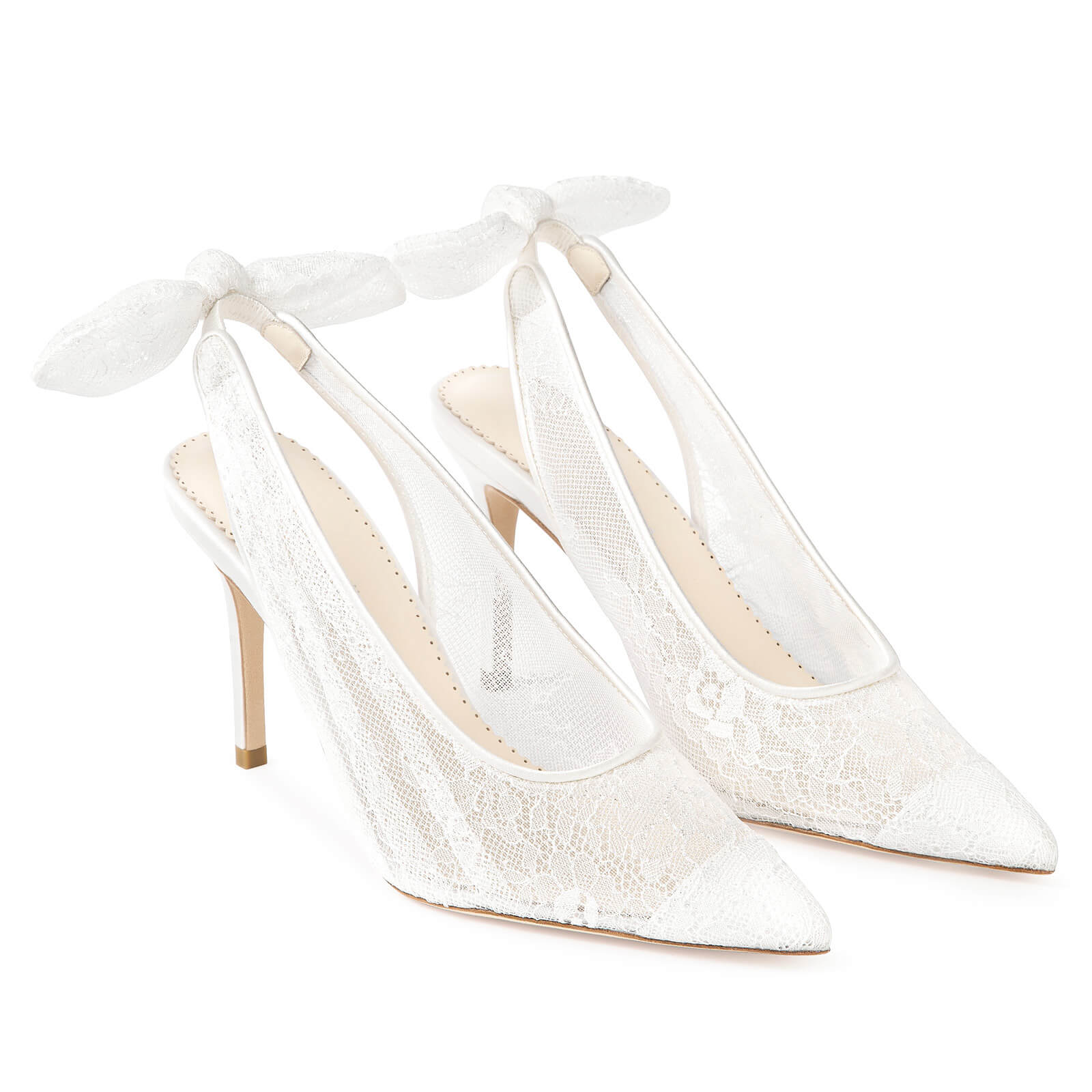 Monroe - Lace Slingback Bridal Stilettos