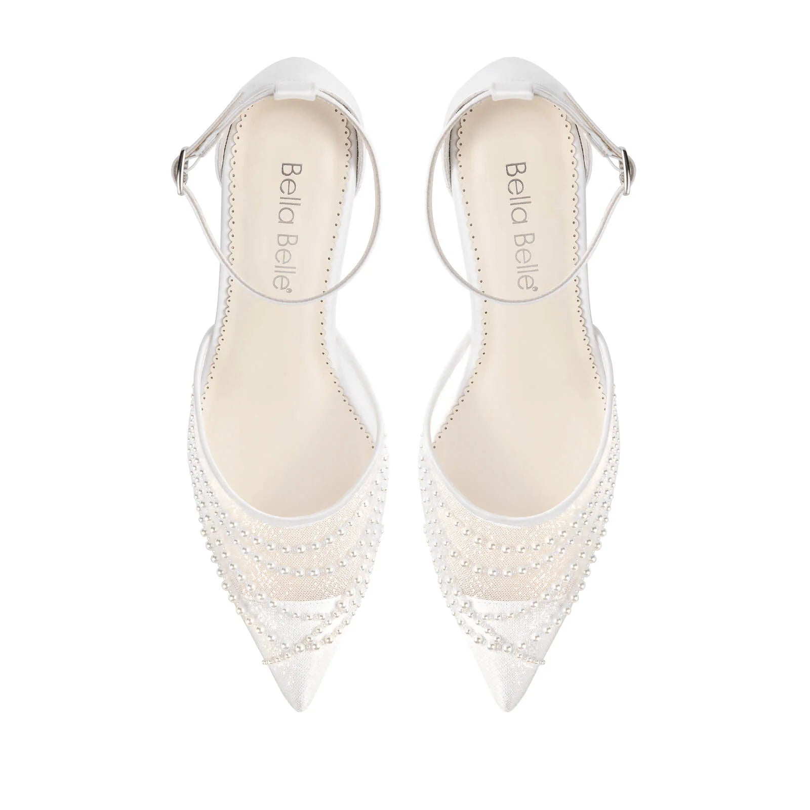 Perla - Pearl Detail Block Wedding Heels