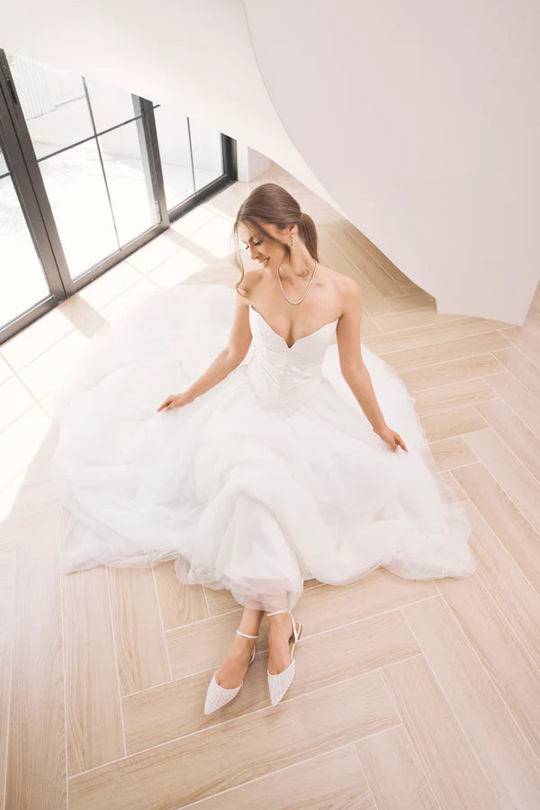 Chanel Tulle - Soft White Tulle Flats