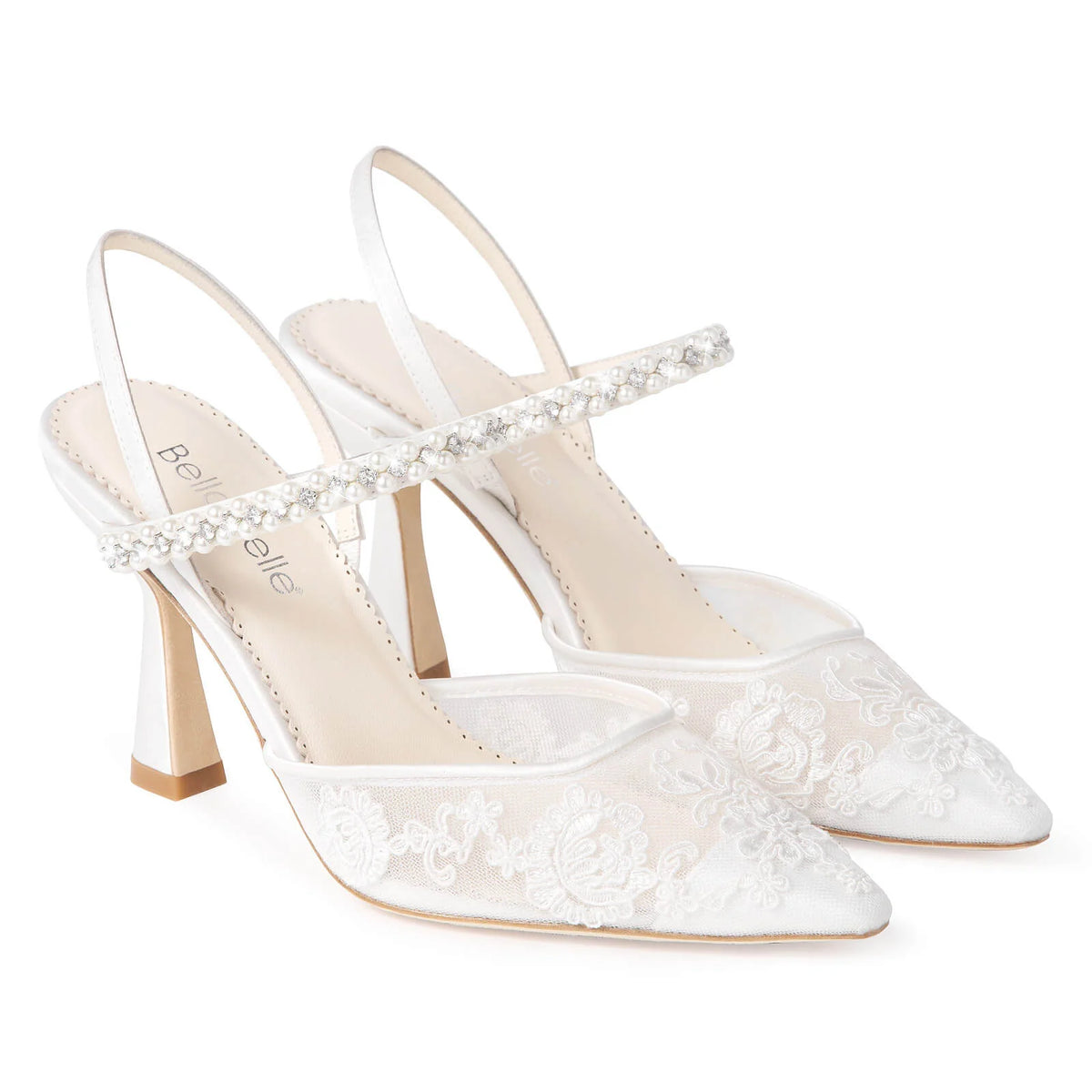 Daniela - Lace Slingback Bridal Heels