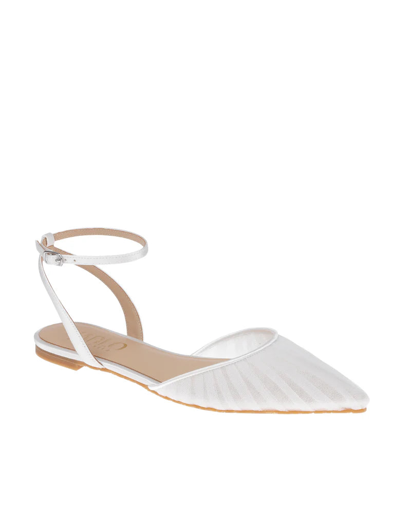 Chanel Tulle - Soft White Tulle Flats
