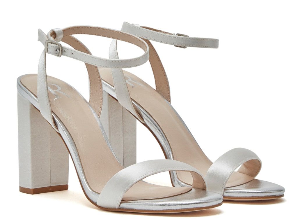 Addison - Ivory Block Heel Wedding Sandals