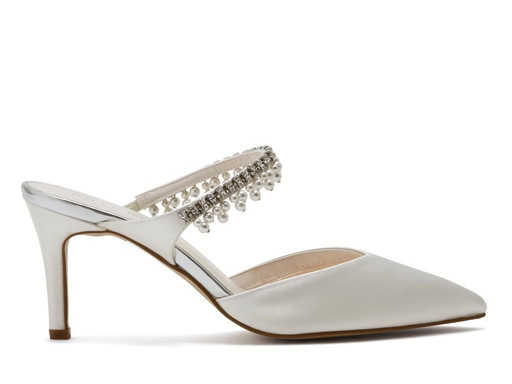 Amyla - Pearl Detail Wedding Shoes