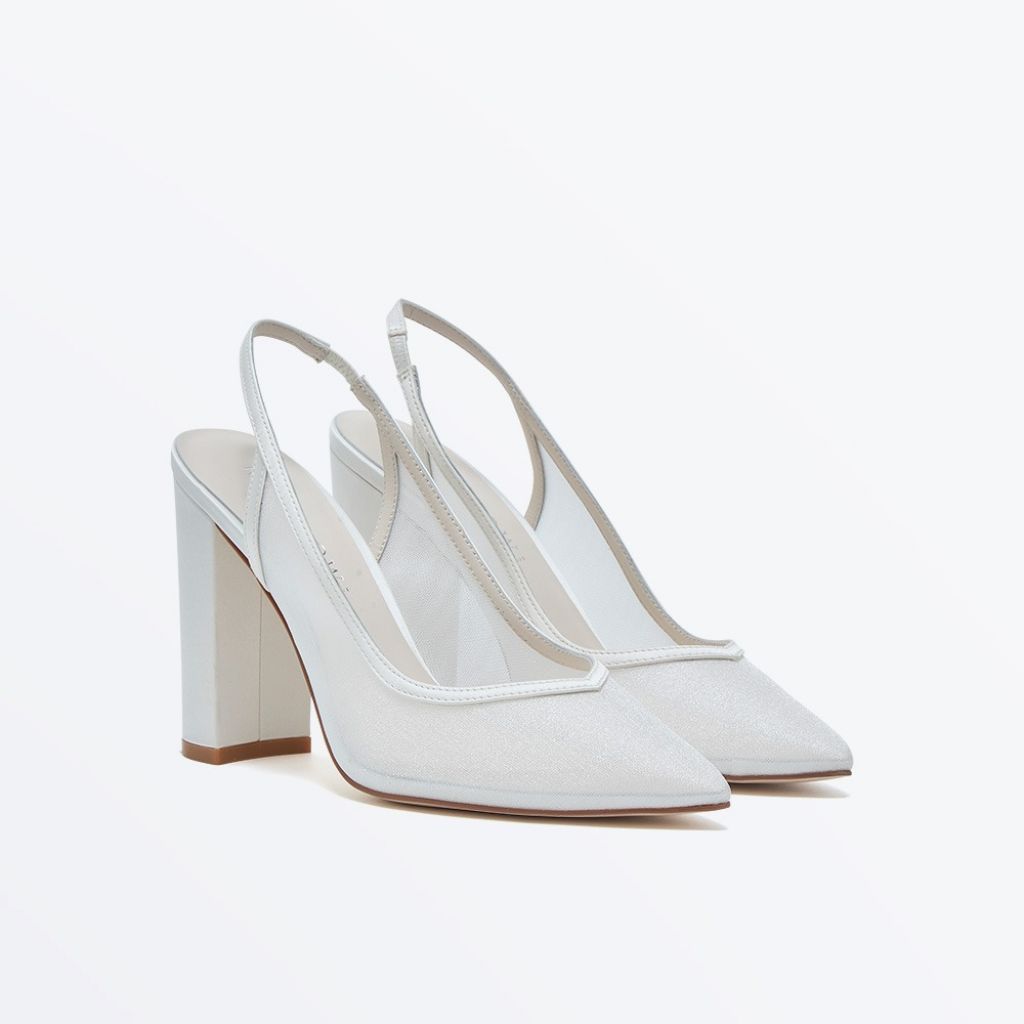 Angelina Slingback - Mesh Shimmer Bridal Slingback