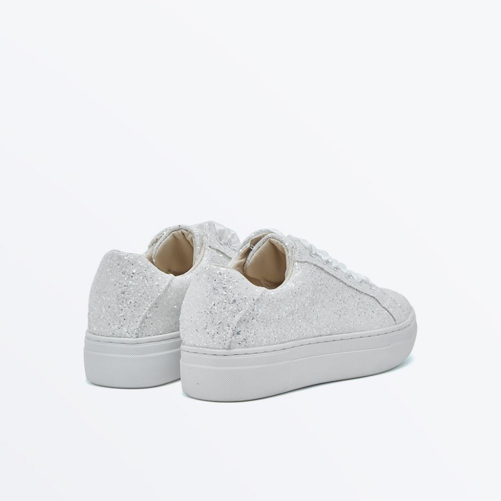 Aphaea - Ivory Snow Glitter Wedding Trainers