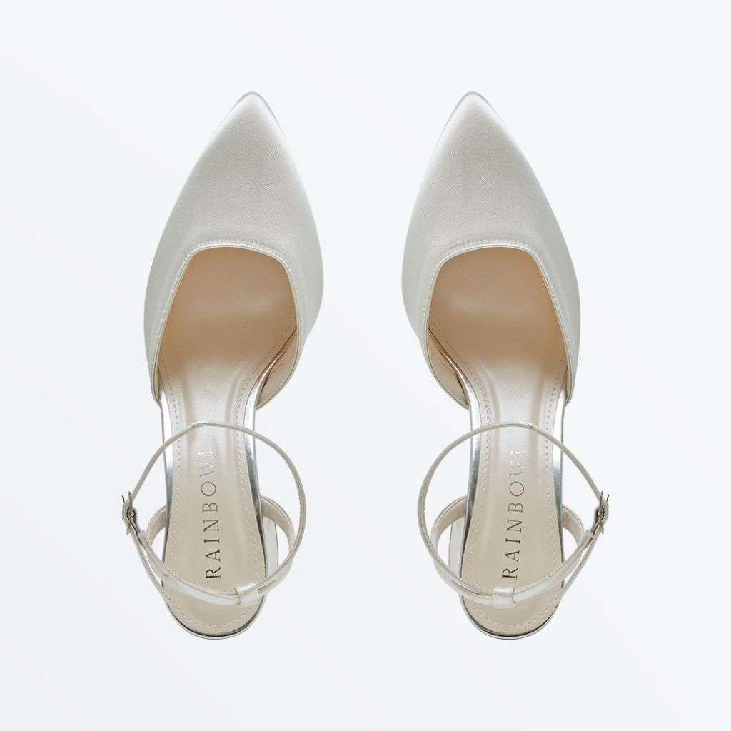 Aria - Flare Heel Wedding Shoes With Ankle Strap