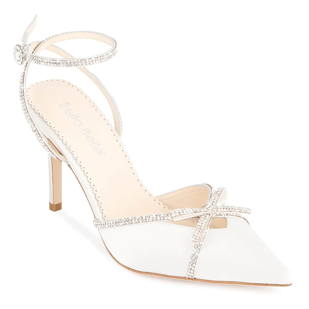 Kendall - Crystal Bow High Heel Wedding Shoes