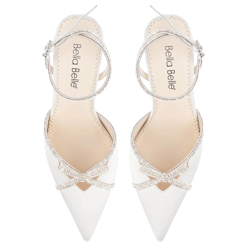 Kendall - Crystal Bow High Heel Wedding Shoes