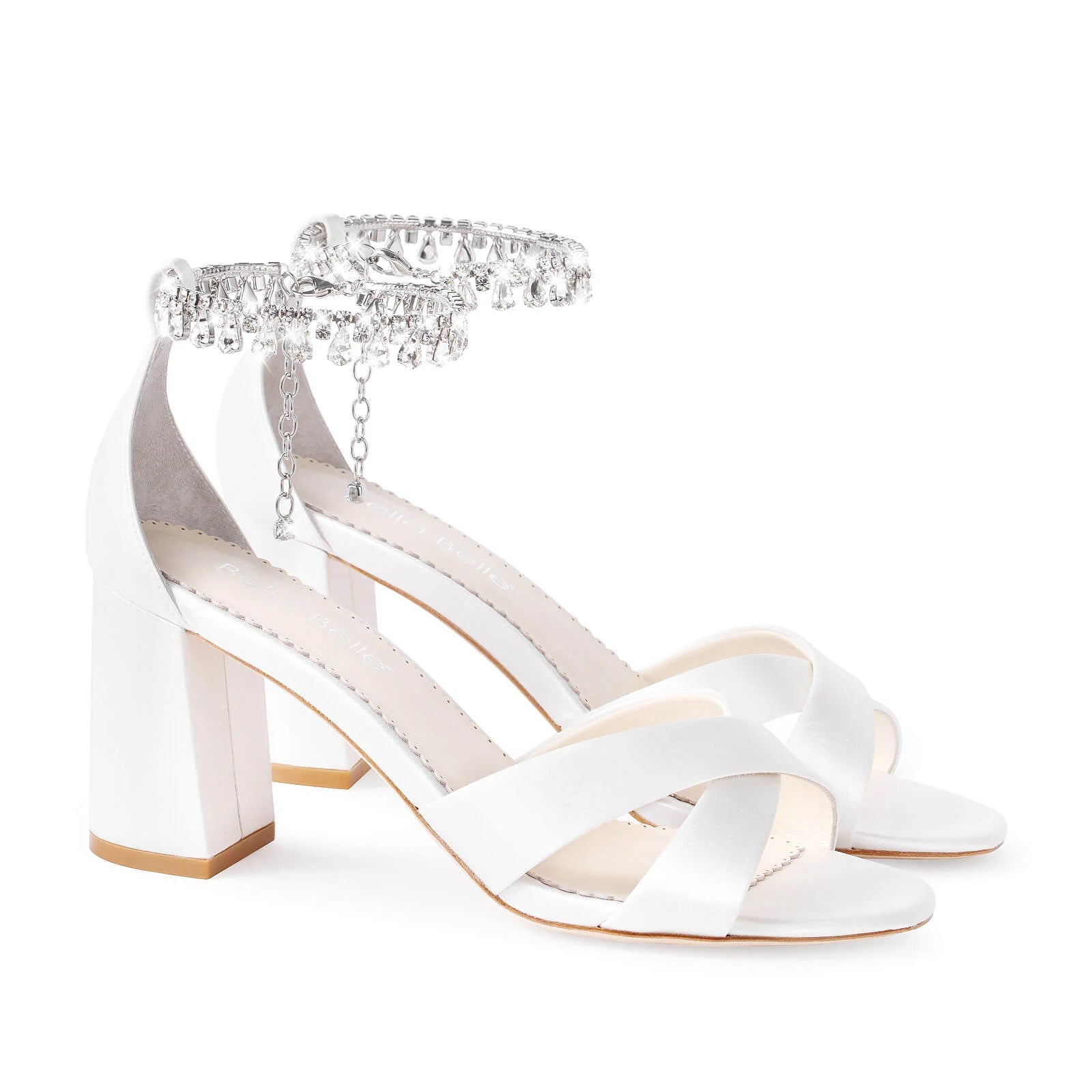 Marion - Crystal Anklet Block Heels