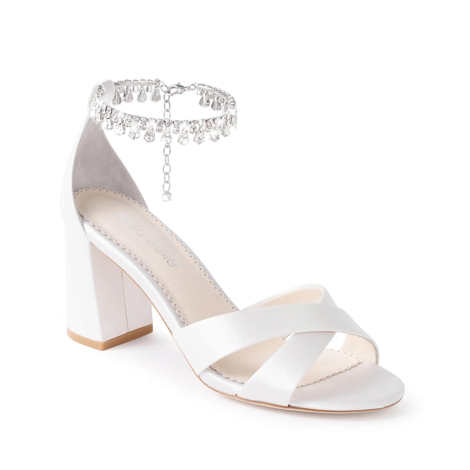 Marion - Crystal Anklet Block Heels