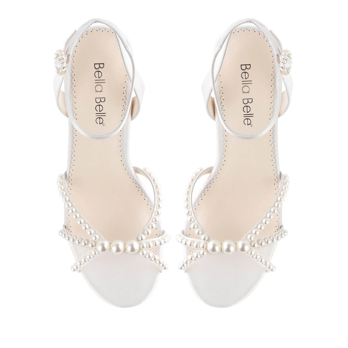 Lola - Platform Pearl Open Toe Block Heel Sandal