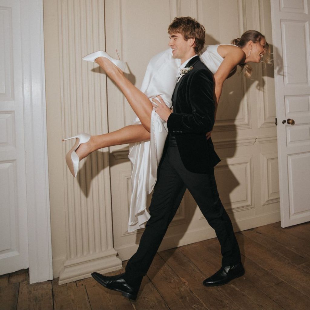 Camila - Ivory Satin Stiletto Heel Wedding Courts