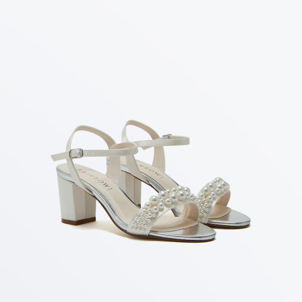 Clara Mid - Pearl Detail Wedding Sandal