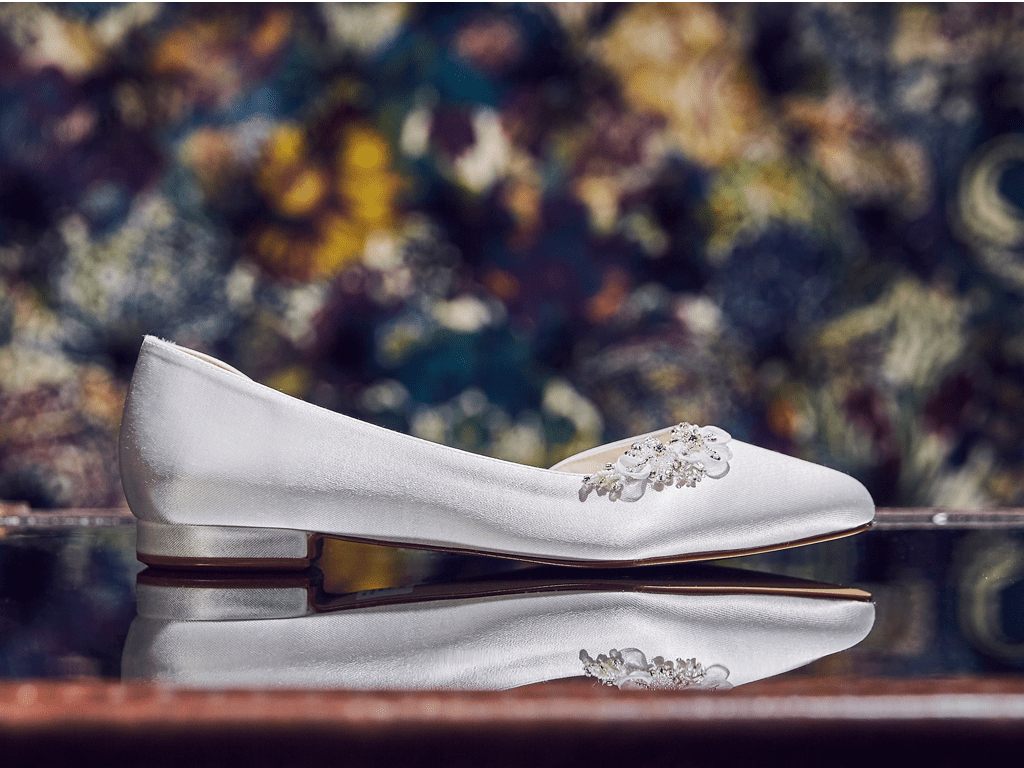 Clemmie - Ivory Embellished Wedding Flats