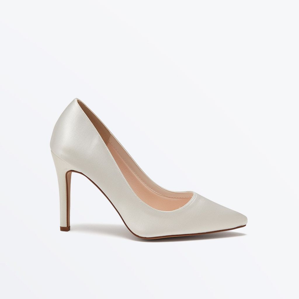 Coco - Ivory Satin Wedding Court Shoes