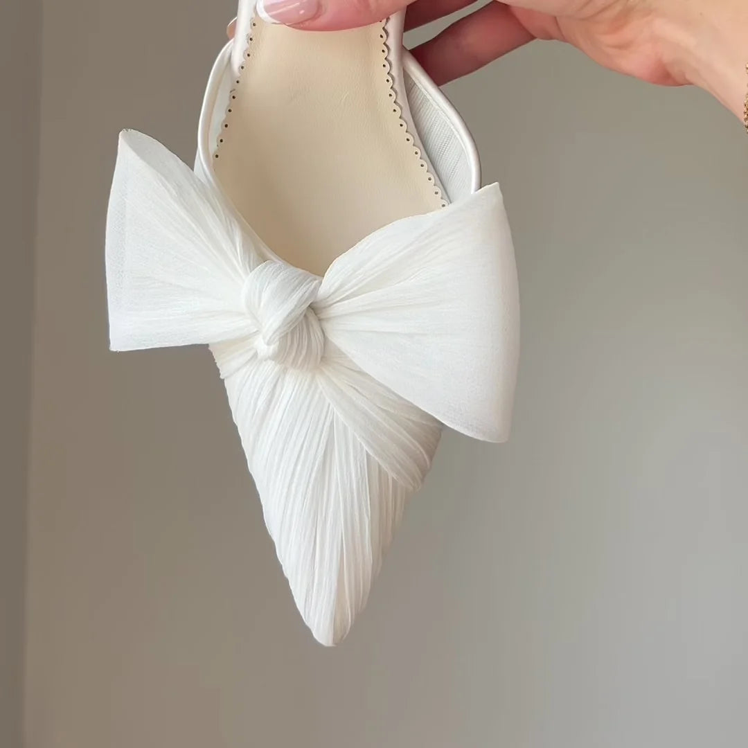 Jules - Statement Bow Bridal Shoes with Ankle Strap