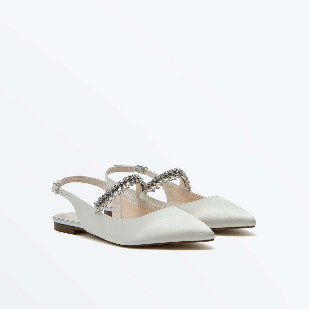 Freya Flat - Sparkly Wedding Slingback Flats