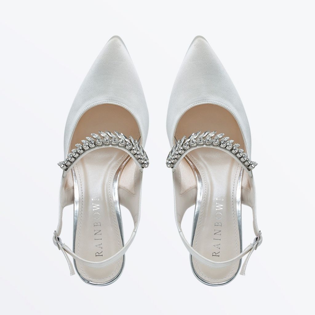 Freya Flat WIDE Fit - Wide Fit Sparkly Wedding Slingback