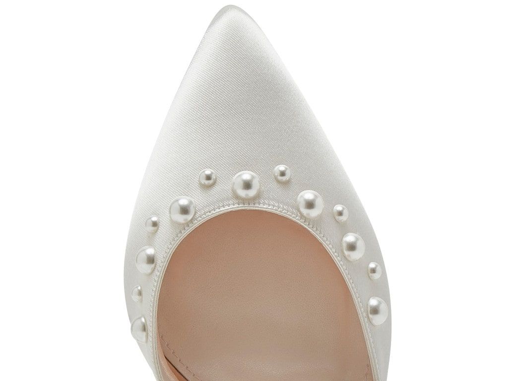 Hannah - Wide Fit Pearl Mid Heel Wedding Shoes