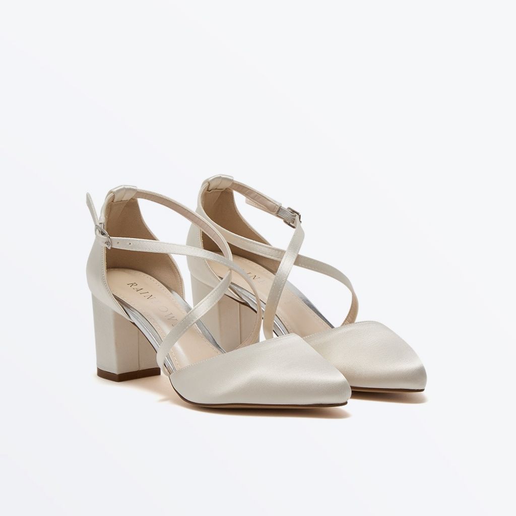 Hellen - Closed Toe Cross Strap Wedding Shoes